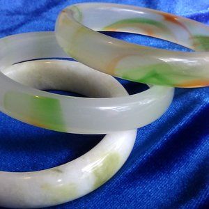 Carved Jade or gate Bracelet 60 mm